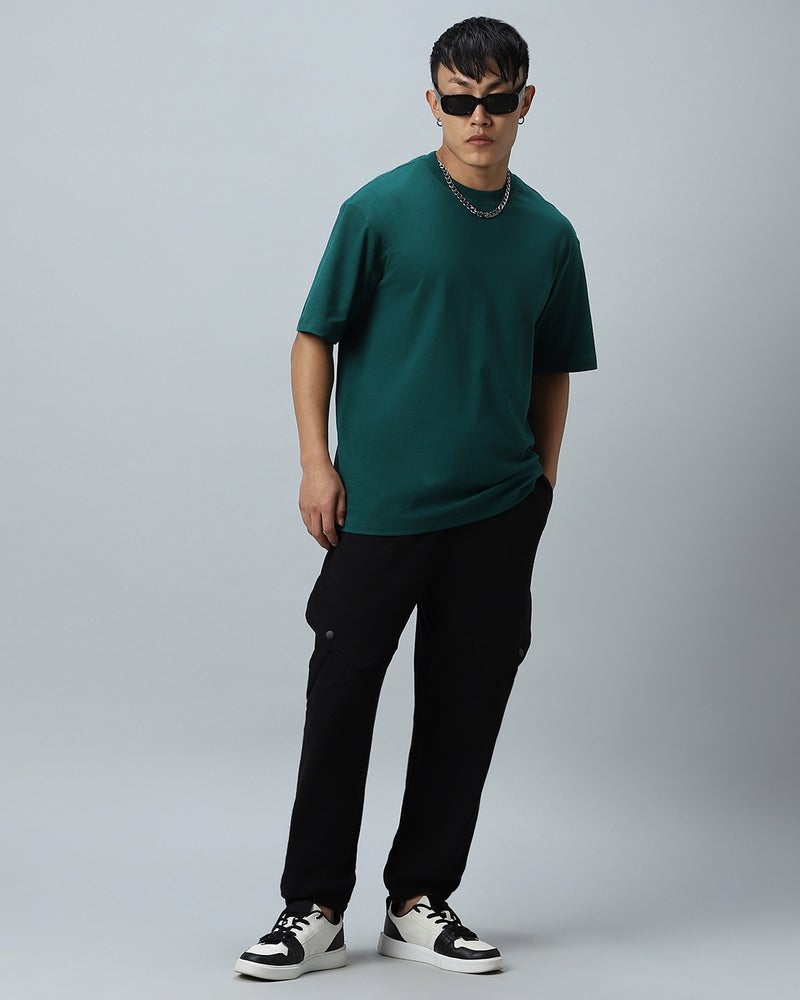 bewakoof Men's Black Super Loose Fit Cargo Warm Joggers - Image 5